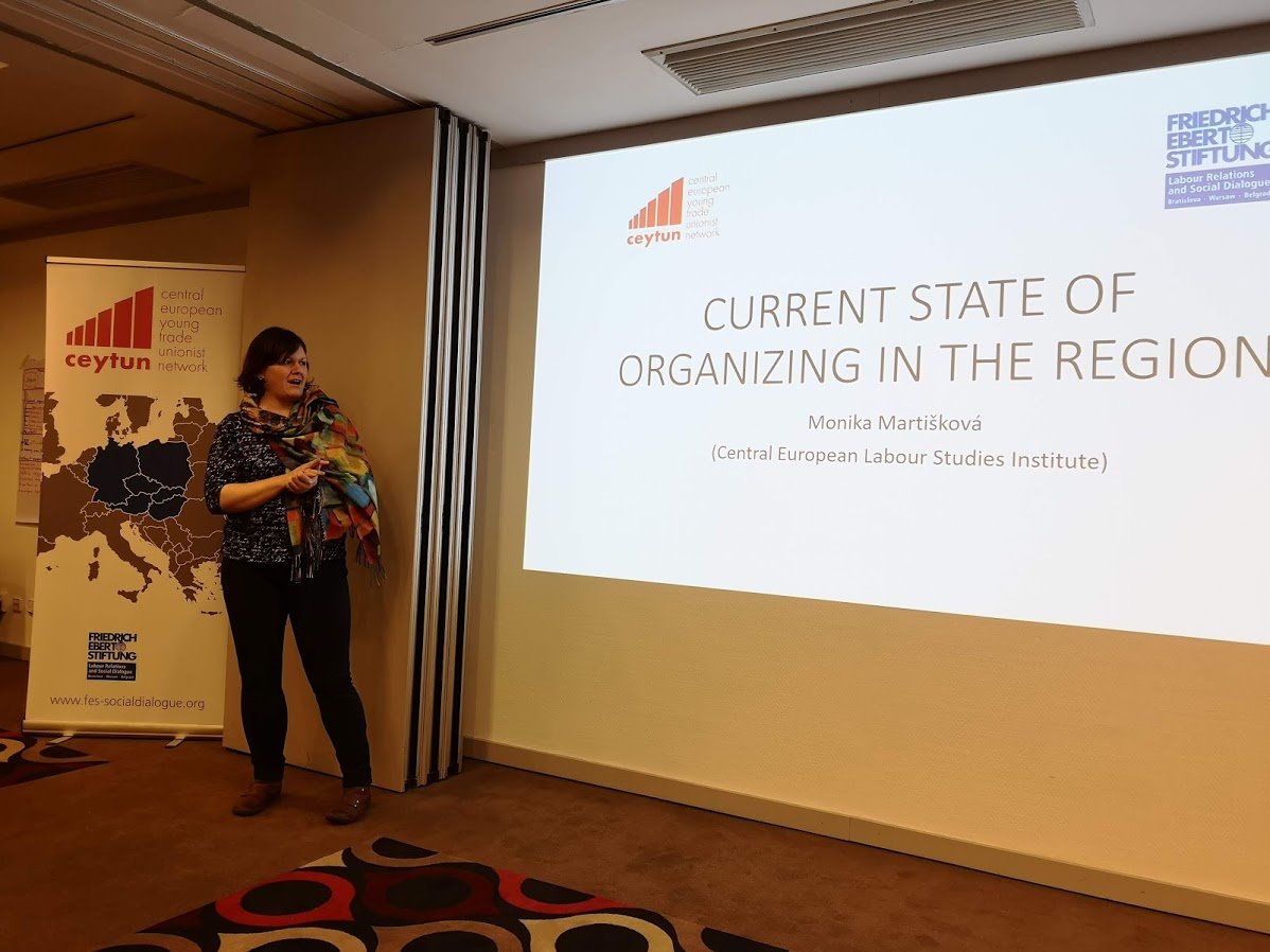 CELSI researcher Monika Martišková gave a presentation to young trade unionists at the 13th Central European Young Trade Unionist Network