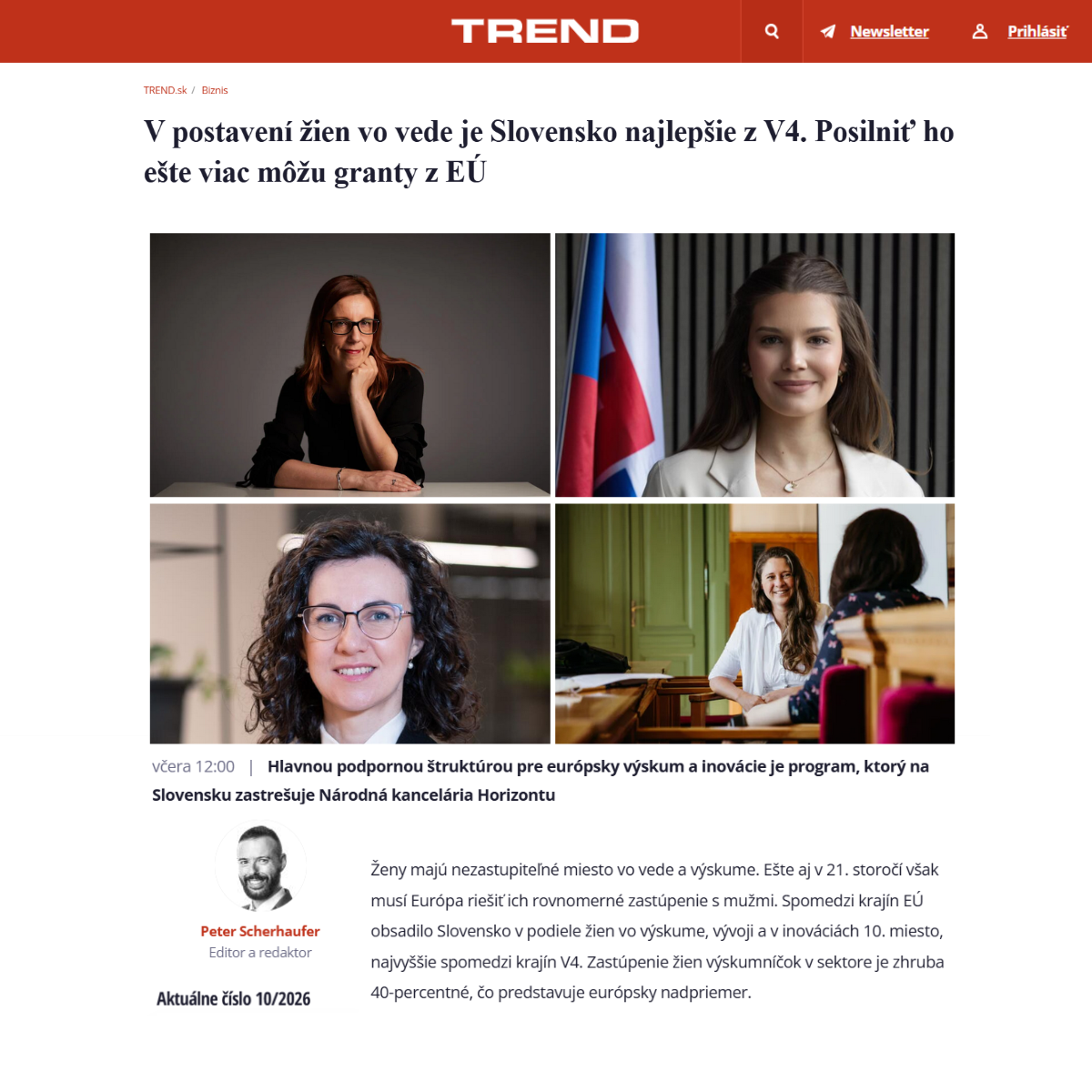 Marta Kahancová featured in TREND article on women in science and research leadership