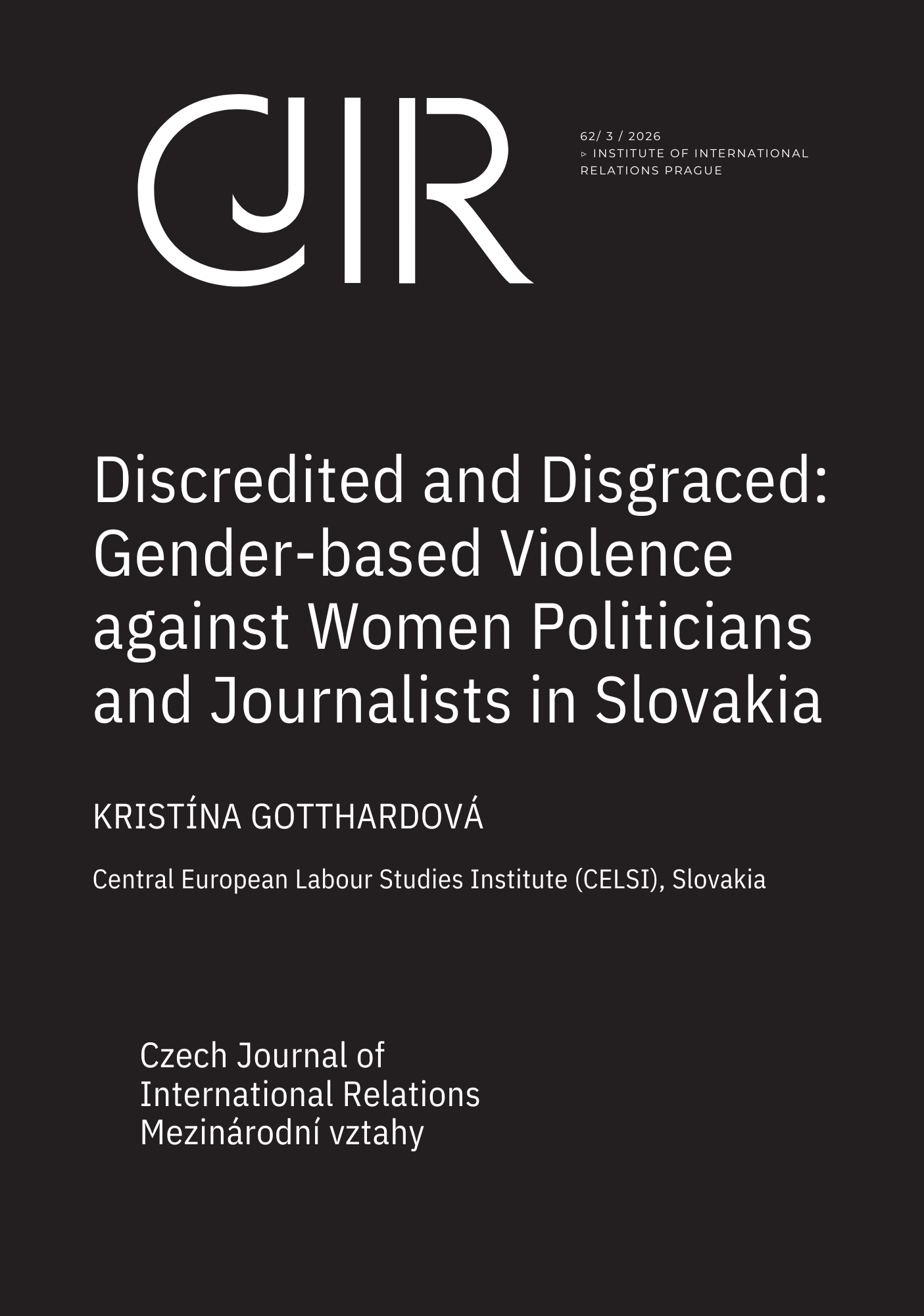 New publication: When politics becomes personal — gender-based violence against women in Slovakia's public life