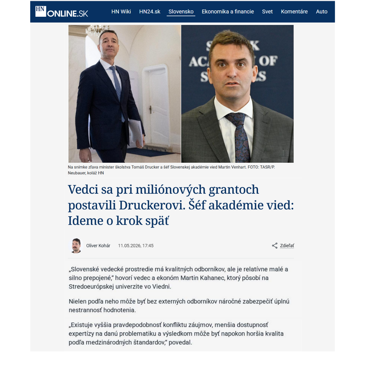 Slovak science funding: going against the global trend