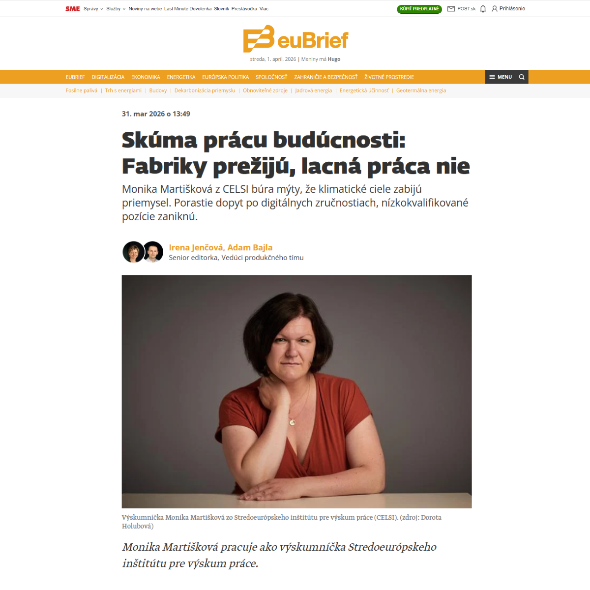 The future of work in Slovak industry: Monika Martišková in euBrief interview