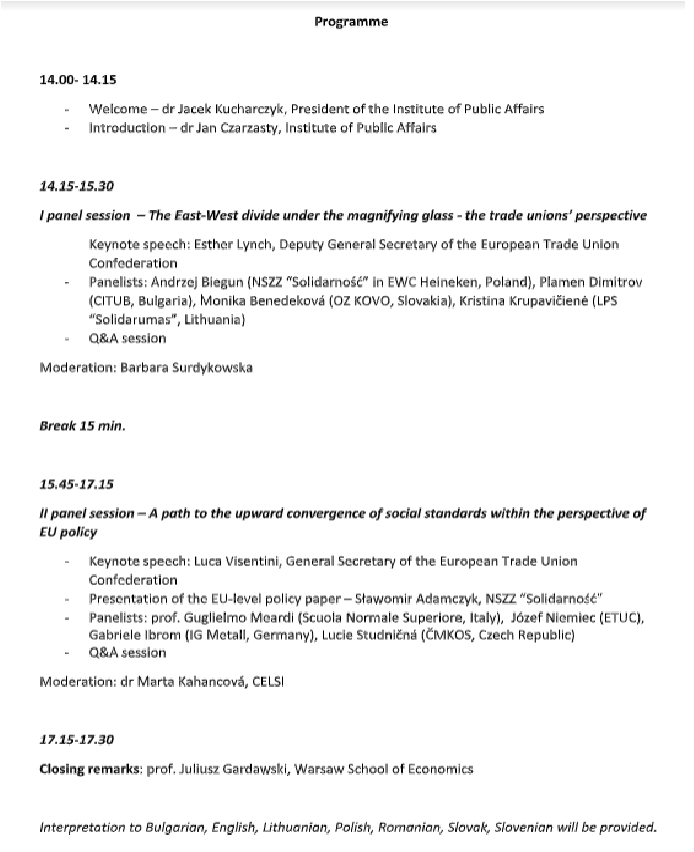 The (in)visible East-West divide – trade unions' voice on the Europeanisation of social standards. ARTUS-CEE Project.