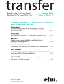  Marta Kahancova and Bela Greskovits editors of Transfer special issue 3/2015